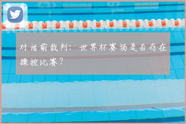 对话前裁判：世界杯赛场是否存在操控比赛？